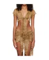 Blumarine Printed Blouse In Brown