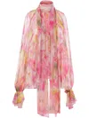 Blumarine Printed Blouse In Pink