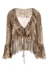 Blumarine Women Printed Chiffon Blouse In Multibrown