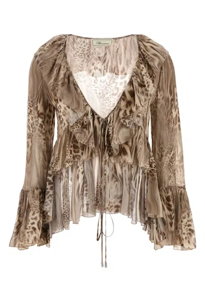 BLUMARINE PRINTED CHIFFON BLOUSE