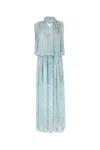 Blumarine Printed Chiffon Dress In Skylightsterlingblue