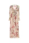 Blumarine Printed Crepe Ruffle Dress In Multi