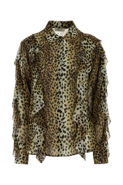 Blumarine Printed Georgette Shirt In Multicolor