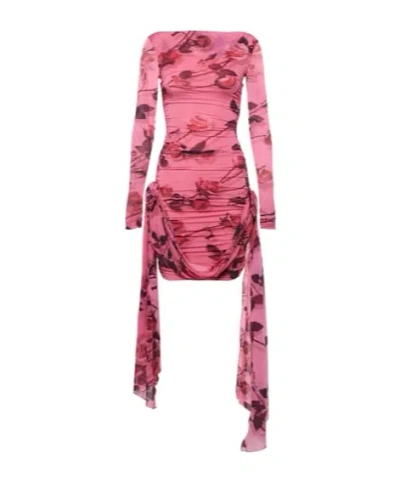 Blumarine Printed Jersey Minidress In Black