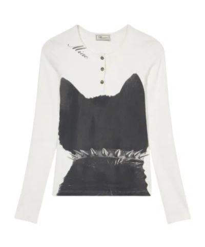 BLUMARINE PRINTED JERSEY T-SHIRT