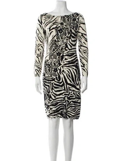 Pre-owned Blumarine Printed Knee-length Dress In Black
