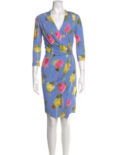 Pre-owned Blumarine Printed Knee-length Dress In Blue
