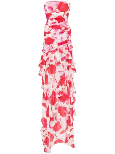 Blumarine Printed Maxi Dress In Neutrals