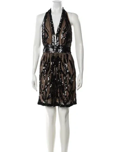 Pre-owned Blumarine Printed Mini Dress In Black