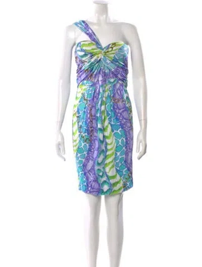Pre-owned Blumarine Printed Mini Dress In Blue