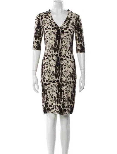 Pre-owned Blumarine Printed Mini Dress In Brown