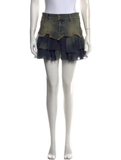 Pre-owned Blumarine Printed Mini Skirt In Blue