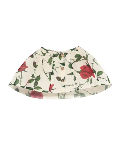 Blumarine Rose-print Pleated Mini Skirt In Multi