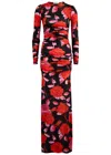 Blumarine Fine Jer Printed Maxi Dress In Multicoloured