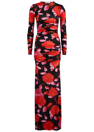 BLUMARINE BLUMARINE PRINTED RUCHED STRETCH-JERSEY MAXI DRESS