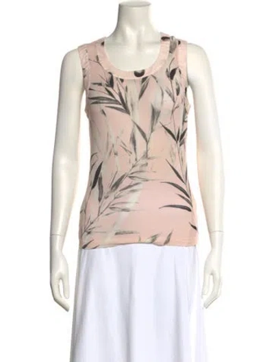 Pre-owned Blumarine Printed Scoop Neck Top In Neutral