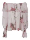 Blumarine Ruffled-trim Floral-print Blouse In Multicolor