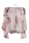 Blumarine Printed Silk Blouse In Pink