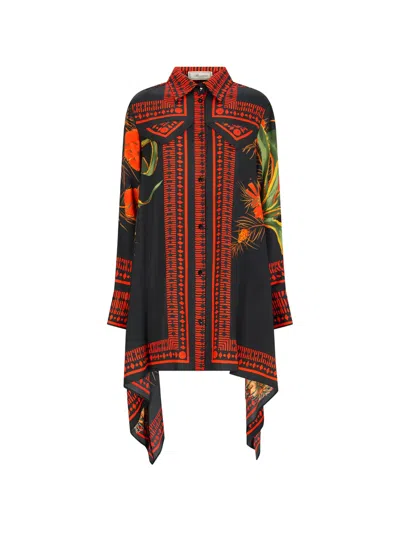 Blumarine Printed Twill Mini Dress In Multi