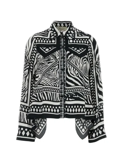 Blumarine Multicolor Regular Printed Shirt In Black