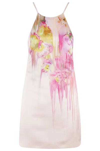 Blumarine Prnt Duchesse Dress In White