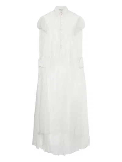Blumarine Puff-sleeve Maxi Dress In Neutral