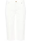 Blumarine Raw-cut Detailed Cropped Trousers In White