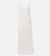 Blumarine Rebrode Embellished Lace Maxi Dress In White