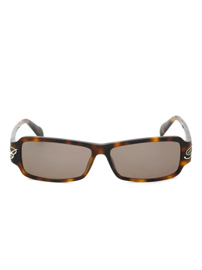 Blumarine Rectangular-frame Sunglasses In Brown