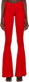 Blumarine Flared Jersey Pants In N0313 Lipstick Red
