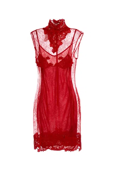 Blumarine Red Lace Dress