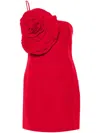 BLUMARINE RED ROSE-APPLIQUÉ MINI DRESS