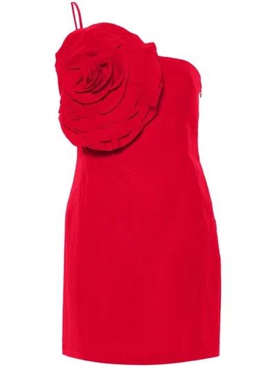 Blumarine Minikleid Mit Blumenapplikation In Red