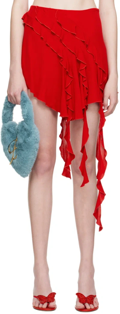 Blumarine Jersey Skirt In N0313 Lipstick Red