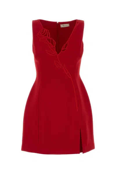 Blumarine Red Stretch Cady Mini Dress