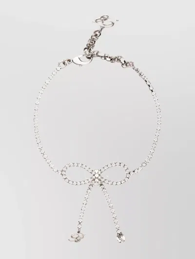 BLUMARINE RHINESTONE BOW CHOKER LOGO
