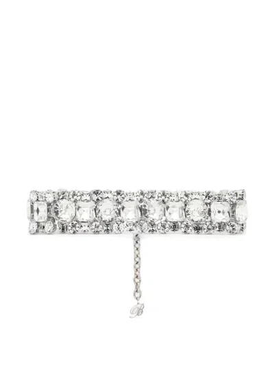 Blumarine Rhinestone Choker In Metallic