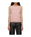 Shop Blumarine Rhinestone-detailing Mesh Tank Top In Nude