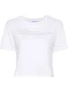 Blumarine Rhinestone Embellished Cotton T-shirt In White