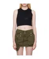 Blumarine Rhinestone-embellished Cropped Tank Top In Multicolor