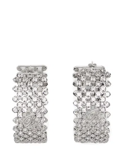Blumarine Rhinestone-embellished Earrings In Silver