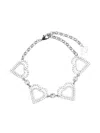 Blumarine Silver Metal Rhinestone Hearts Choker In 银色