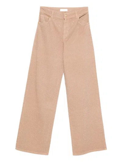 Blumarine Rhinestone-embellished Jeans In Neutral
