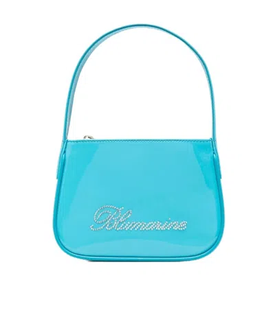 Blumarine Logo Embellished Shoulder Bag In Light Blue