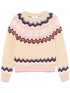 Blumarine Rhinestone-embellished Wool Sweater In Pink