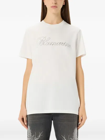 Blumarine Rhinestone-embellishment T-shirt In White