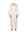 Blumarine Rhinestone Logo Robe In White