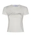 Blumarine T-shirt With Studs And Rhinestone Embroidery In Black