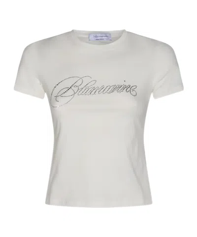 BLUMARINE RHINESTONE-LOGO T-SHIRT