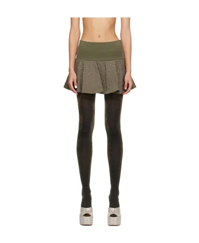 Blumarine Rhinestone Mini Skirt In Black